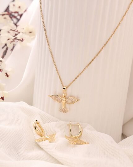 Angel Wing Necklace & Earring Set, view 2