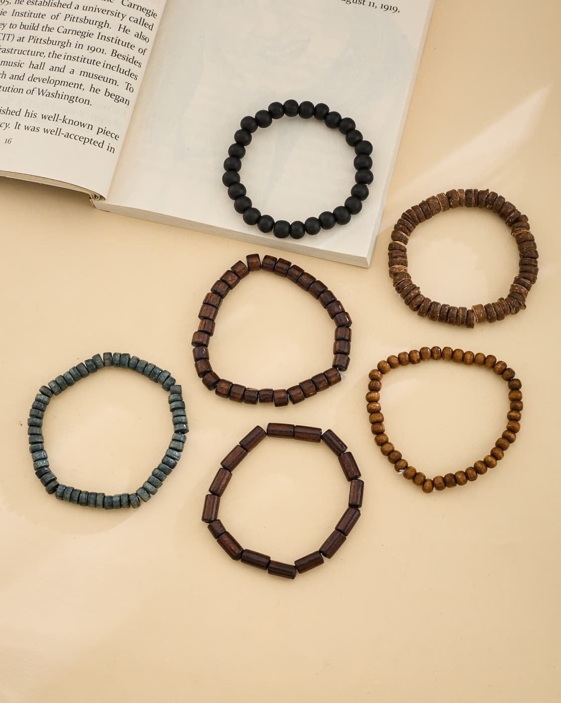 bohemian-wooden-bead-bracelet-set-6-pieces-1 Bohemian Wooden Bead Bracelet Set (6 Pieces), view 1