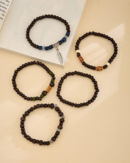 Bohemian Wooden Bead Stack (5 Pieces), view 1