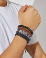 Braided Geometric Bead Bracelet Set (4 Pieces), view 5