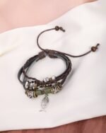 Charm Braided Multistrand Bracelet, view 4