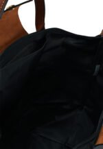 Classic Nylon Travel Bag L with Leather Trim in Black, view 5