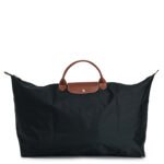 Classic Nylon Travel Bag XL with Leather Trim in Black, view 1