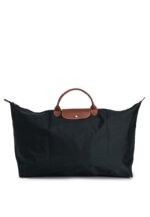 Classic Nylon Travel Bag XL with Leather Trim in Black, view 1