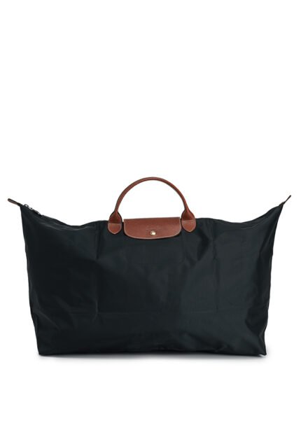 Classic Nylon Travel Bag XL with Leather Trim in Black, view 1