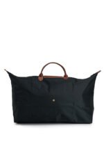 Classic Nylon Travel Bag XL with Leather Trim in Black, view 3