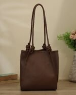 Cocoa Textured Shoulder Bag in Brown, view 4