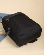 Contrast-Panel Laptop Backpack in Black, view 6