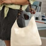 Dune Beaded-Strap Tote Bag in Beige, view 1