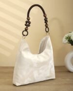 Dune Beaded-Strap Tote Bag in Beige, view 3