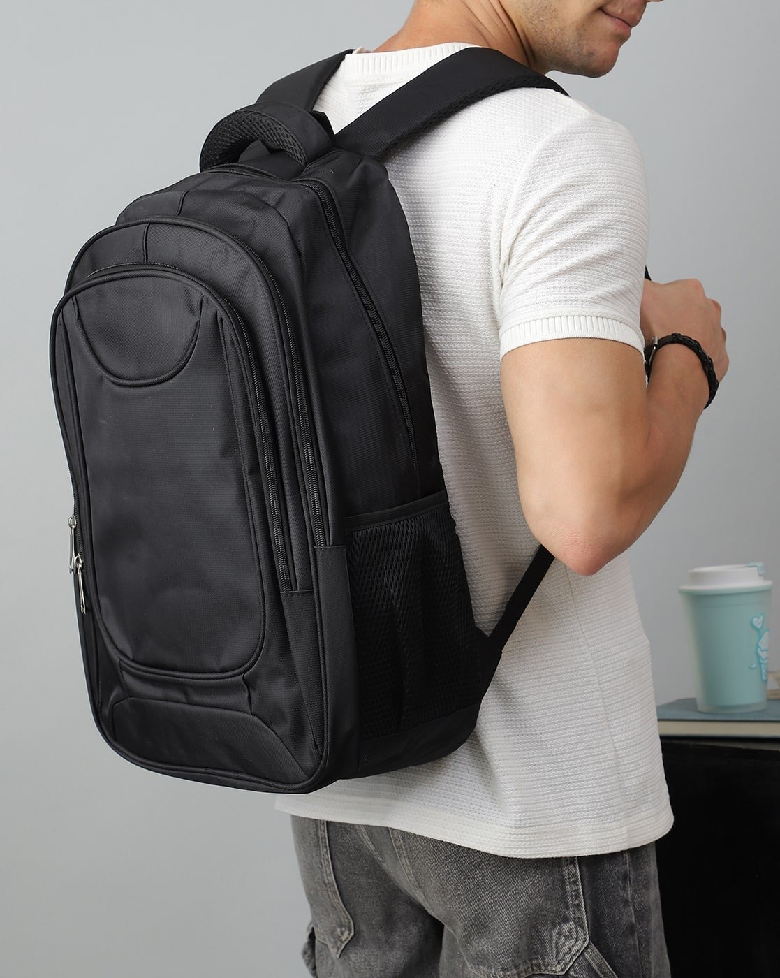 everyday-zip-backpack-black-1 Everyday Zip Backpack in Black, view 1