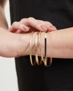 Geometric Textured Bangle Set (4 Pieces), view 1