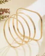 Geometric Textured Bangle Set (4 Pieces), view 3
