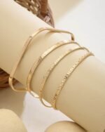 Geometric Textured Bangle Set (4 Pieces), view 4