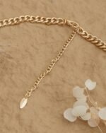Gold Snake Lariat Necklace, view 4