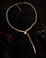 Gold Snake Lariat Necklace, view 6