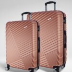 Metallic Hardshell Luggage Set 20-inch and 28-inch in Rose Gold, view 1