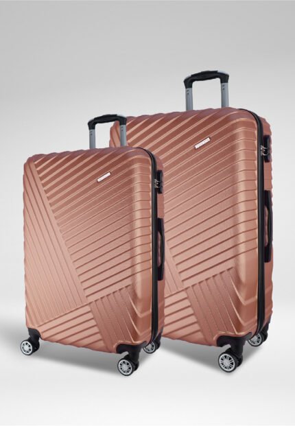 Metallic Hardshell Luggage Set 20-inch and 28-inch in Rose Gold, view 1