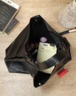 Midnight Magnetic-Snap Hobo Bag in Black, view 5