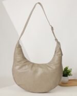 Mocha Zip-Top Hobo Bag in Taupe, view 3