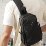 Multi-Pocket Utility Crossbody Bag in Black, view 1