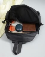Multi-Pocket Utility Crossbody Bag in Black, view 6