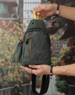 Multi-Pocket Utility Crossbody Bag in Green, view 1