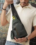 Multi-Pocket Utility Crossbody Bag in Green, view 2
