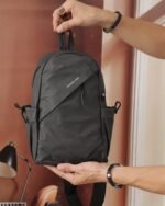 Multi-Pocket Utility Crossbody Bag in Grey, view 1