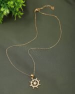 Nautical Wheel Pendant Necklace, view 3