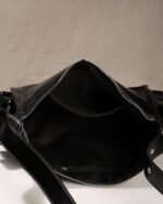 Noir Buckle-Strap Shoulder Bag in Black, view 5