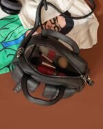 Onyx Flap-Pocket Sling Bag in Black, view 6