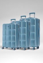 Pastel 3-Piece Hardshell Luggage Set in Light Blue, view 1
