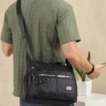 Patch Detail Crossbody Bag in Black, view 1