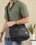 Patch Detail Crossbody Bag in Black, view 2