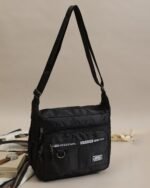Patch Detail Crossbody Bag in Black, view 3