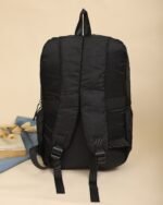 Pleated Patch Detail Backpack in Black, view 5