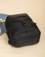 Pleated Patch Detail Backpack in Black, view 6