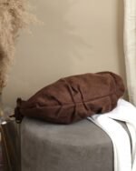 Ruched-Strap Tie-Up Shoulder Bag in Brown, view 5