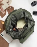 Sage Textured Crossbody with Top Handle in Green, view 6