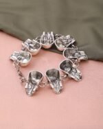 Silver Skull Link Bracelet, view 3