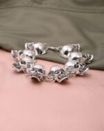 Silver Skull Link Bracelet, view 4