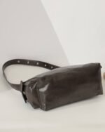 Slate Panelled Shoulder Bag in Charcoal Grey, view 5