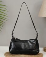 Sleek Baguette Bag with Sling Strap in Black, view 4