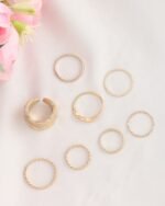 Stackable Gold Ring Set (8 Rings), view 2