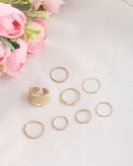 Stackable Gold Ring Set (8 Rings), view 4