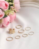 Stackable Gold Ring Set (8 Rings), view 5