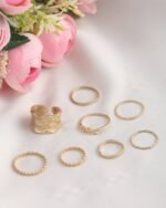 Stackable Gold Ring Set (8 Rings), view 6