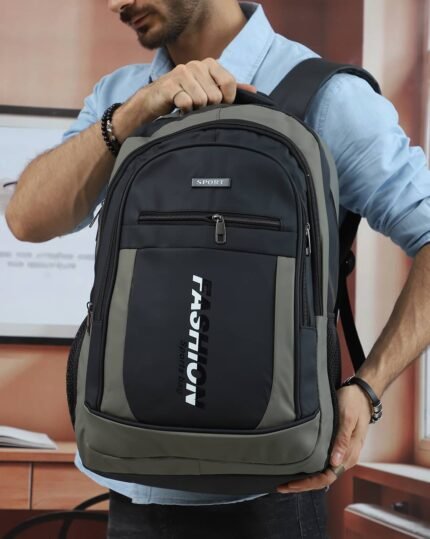 Street Print Zip Backpack in Black, view 2