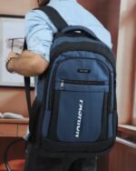 Street Print Zip Backpack in Blue, view 2